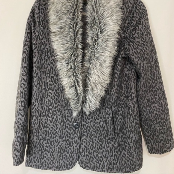 ORIGINAL FRENCHIE leopard fur trim coat - Picture 4 of 10